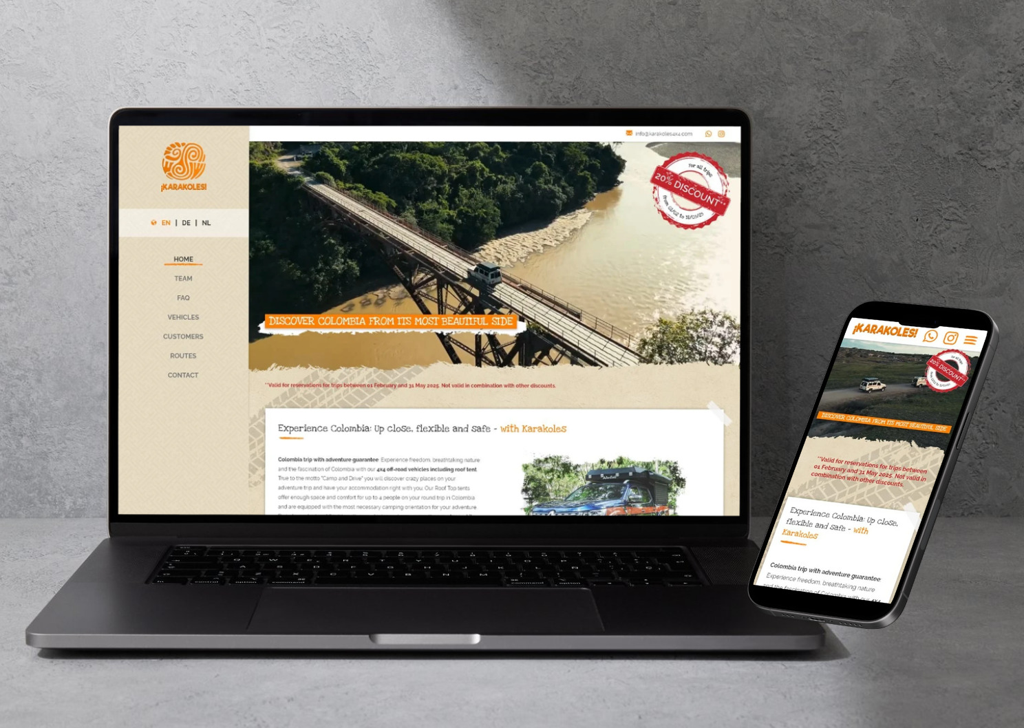 Vistas desde dispositivos distintosKarakoles